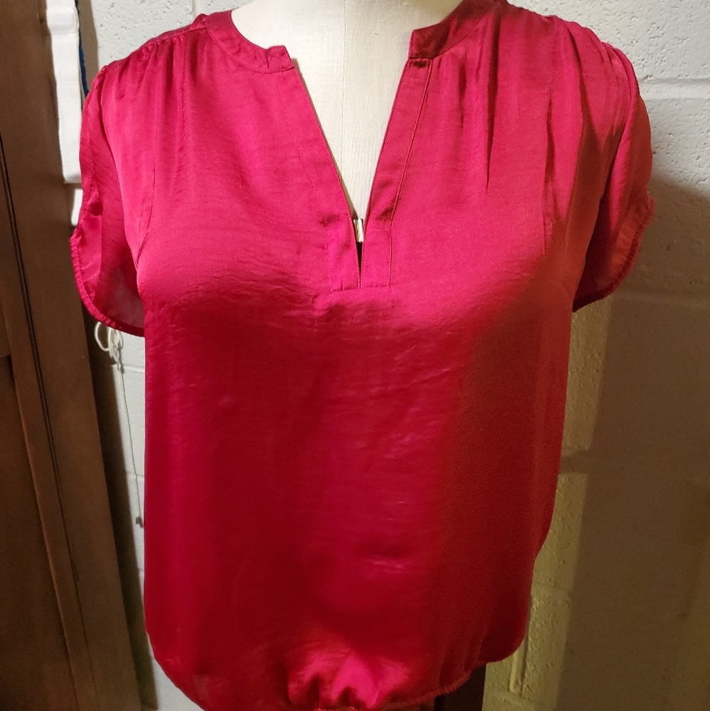 Silky red blouse